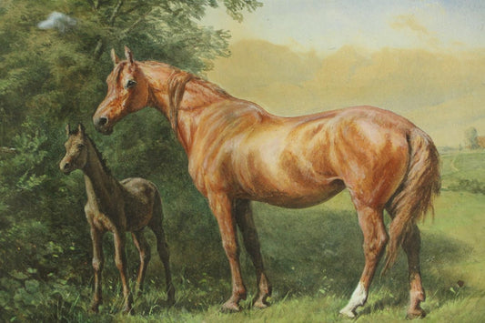 Mare and Foal c1840 by John Frederick Herring