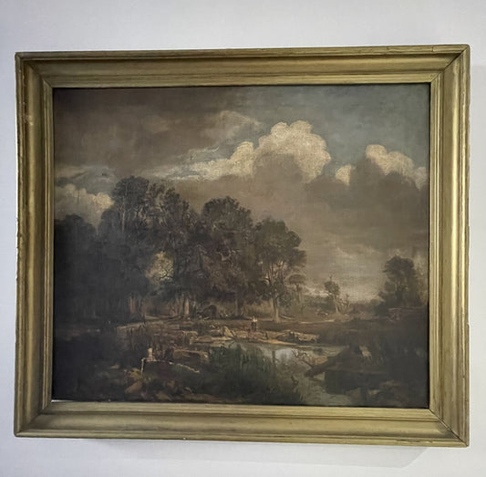 19th Century Oil On Canvas - Large French Landscape