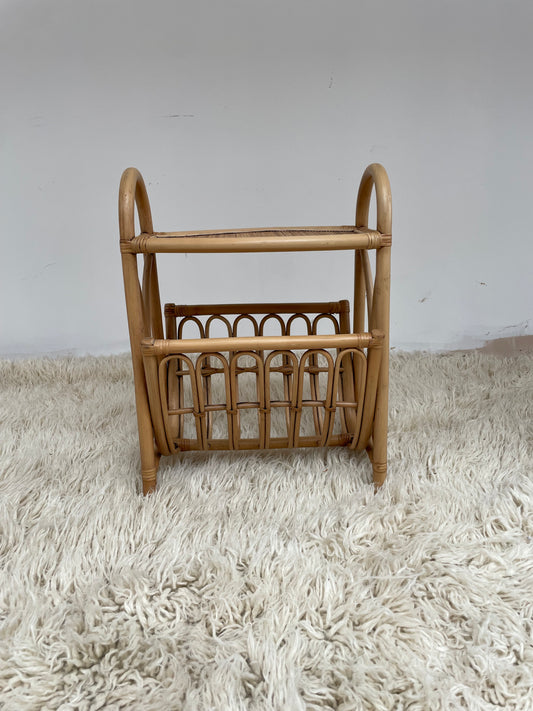 Mid Century Bamboo magazine rack/Side Table C1970's
