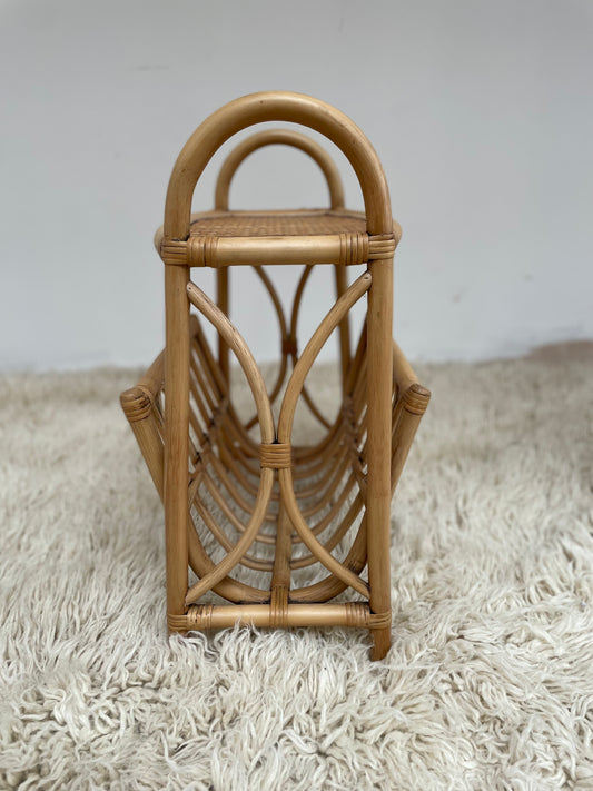 Mid Century Bamboo magazine rack/Side Table C1970's