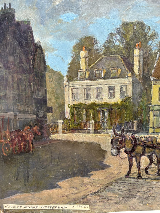 Piazza del mercato di Westerham di Jack Cross 1910 circa