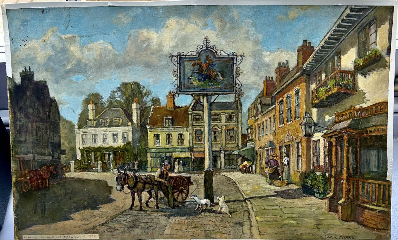 Piazza del mercato di Westerham di Jack Cross 1910 circa