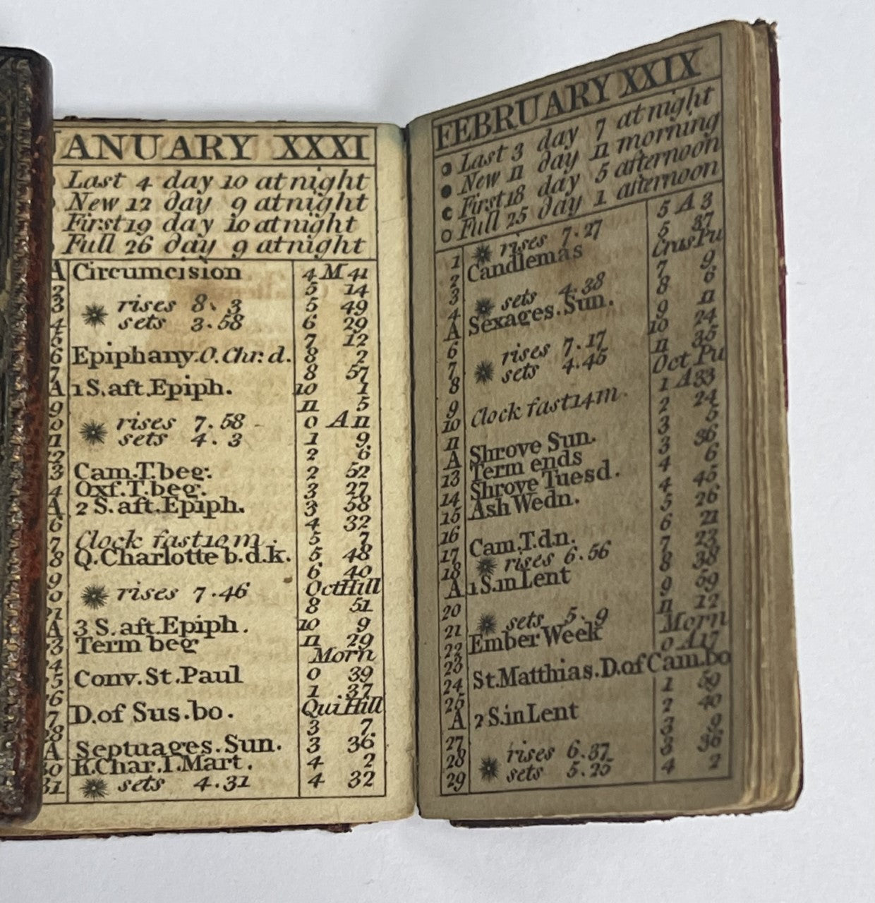 Miniature London Almanac for the Year of Christ 1804