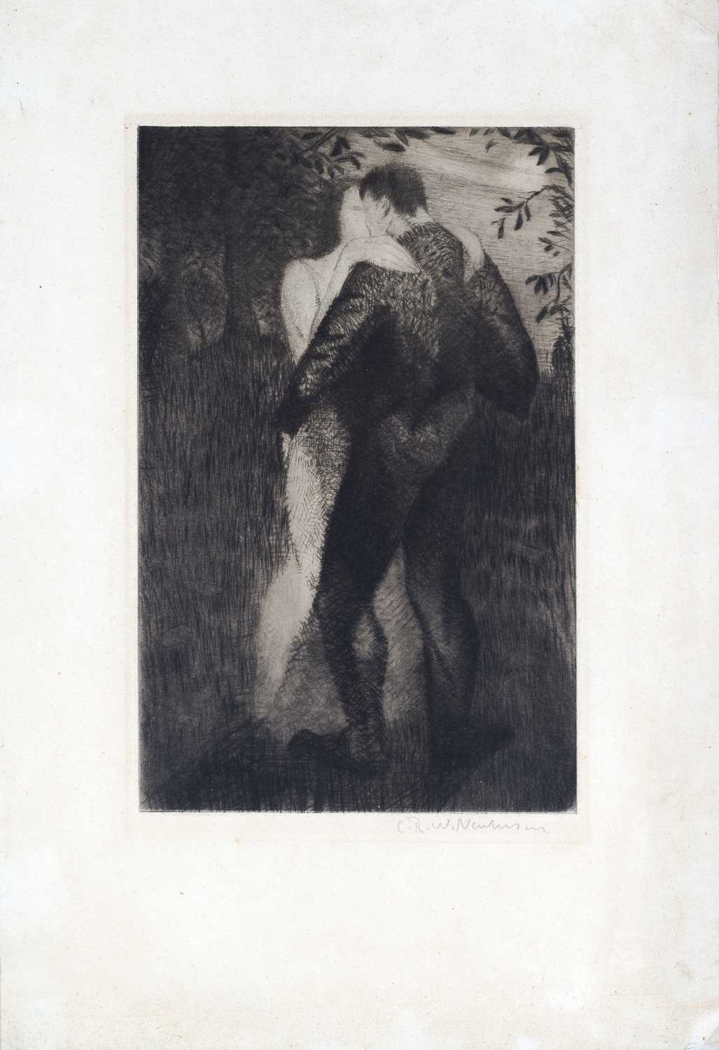 CHRISTOPHER RICHARD WYNNE NEVINSON SIGNED ETCHING 1919 "LOVERS"