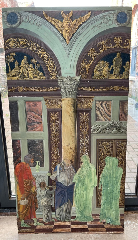 Figures in a church Ivo Barbaresi Italian b1915