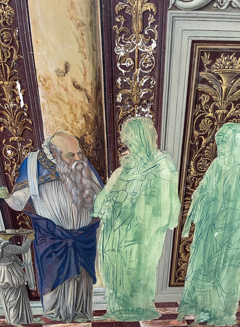 Figure in una chiesa Ivo Barbaresi italiano b1915