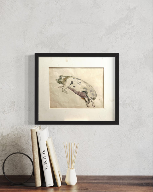 Spotted Pig Watercolour by Gerald A Cooper