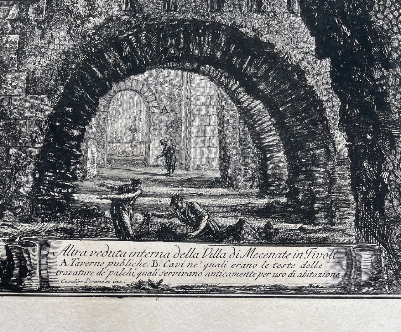 Large 18th century Piranesi etching from his Views of Rome.