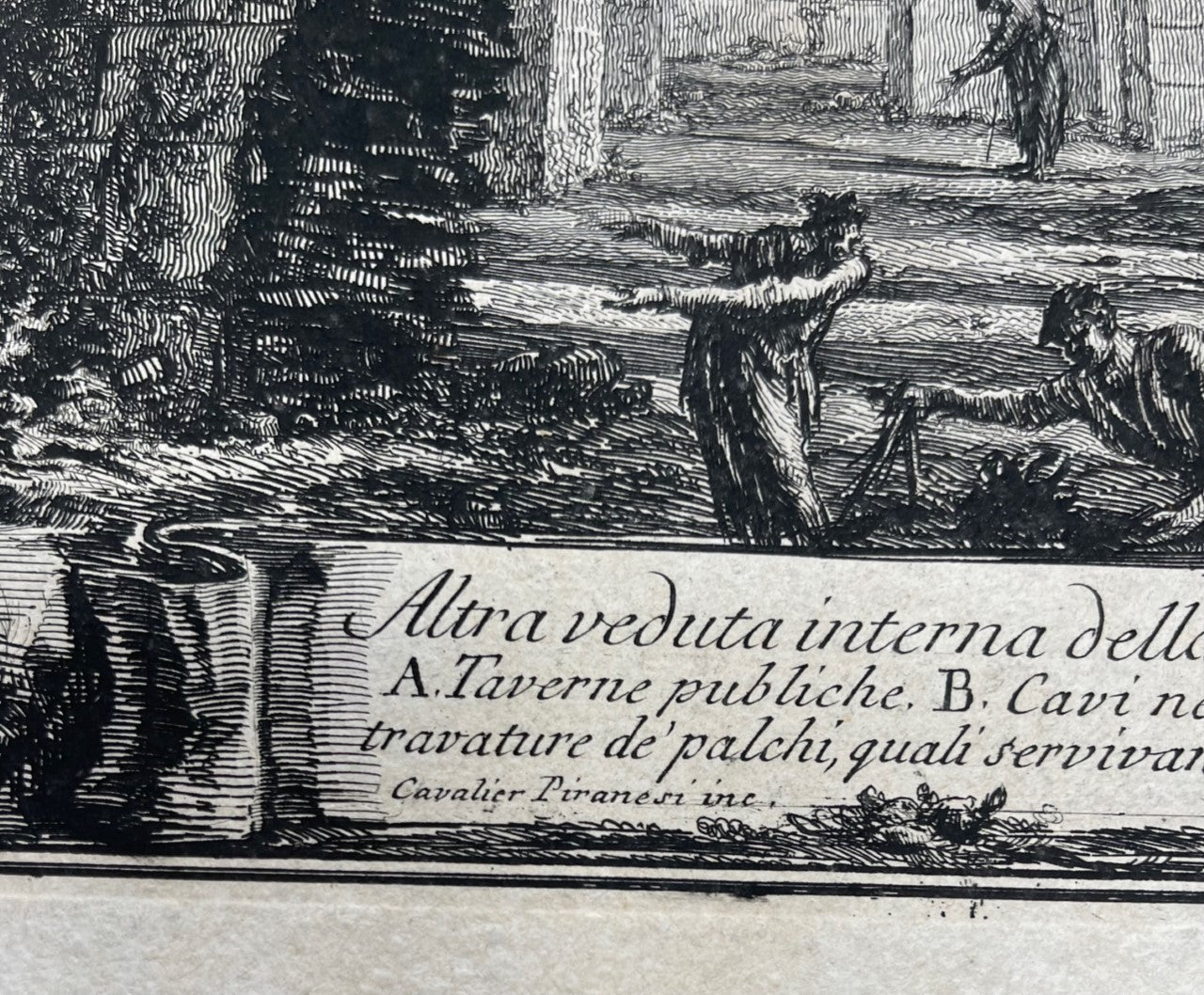 Large 18th century Piranesi etching from his Views of Rome.