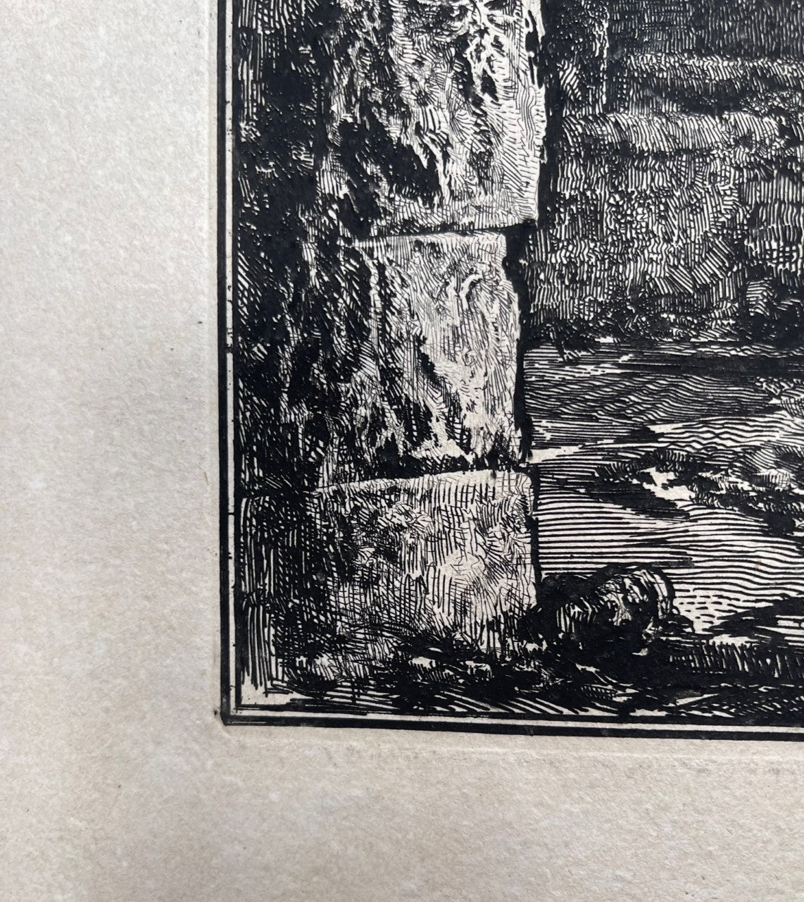 Large 18th century Piranesi etching from his Views of Rome.