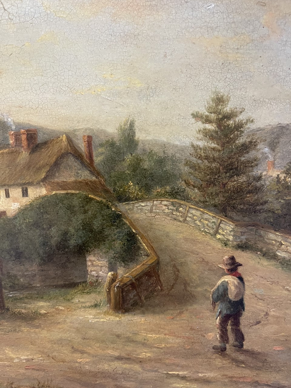 William R Stone (1842 – 1913) Oil on canvas - Sidford Bridge, Sidmouth Devon