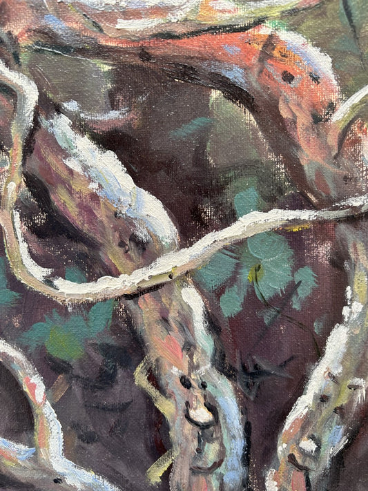 Woodland Scene Oil On Canvas by James D. Preston