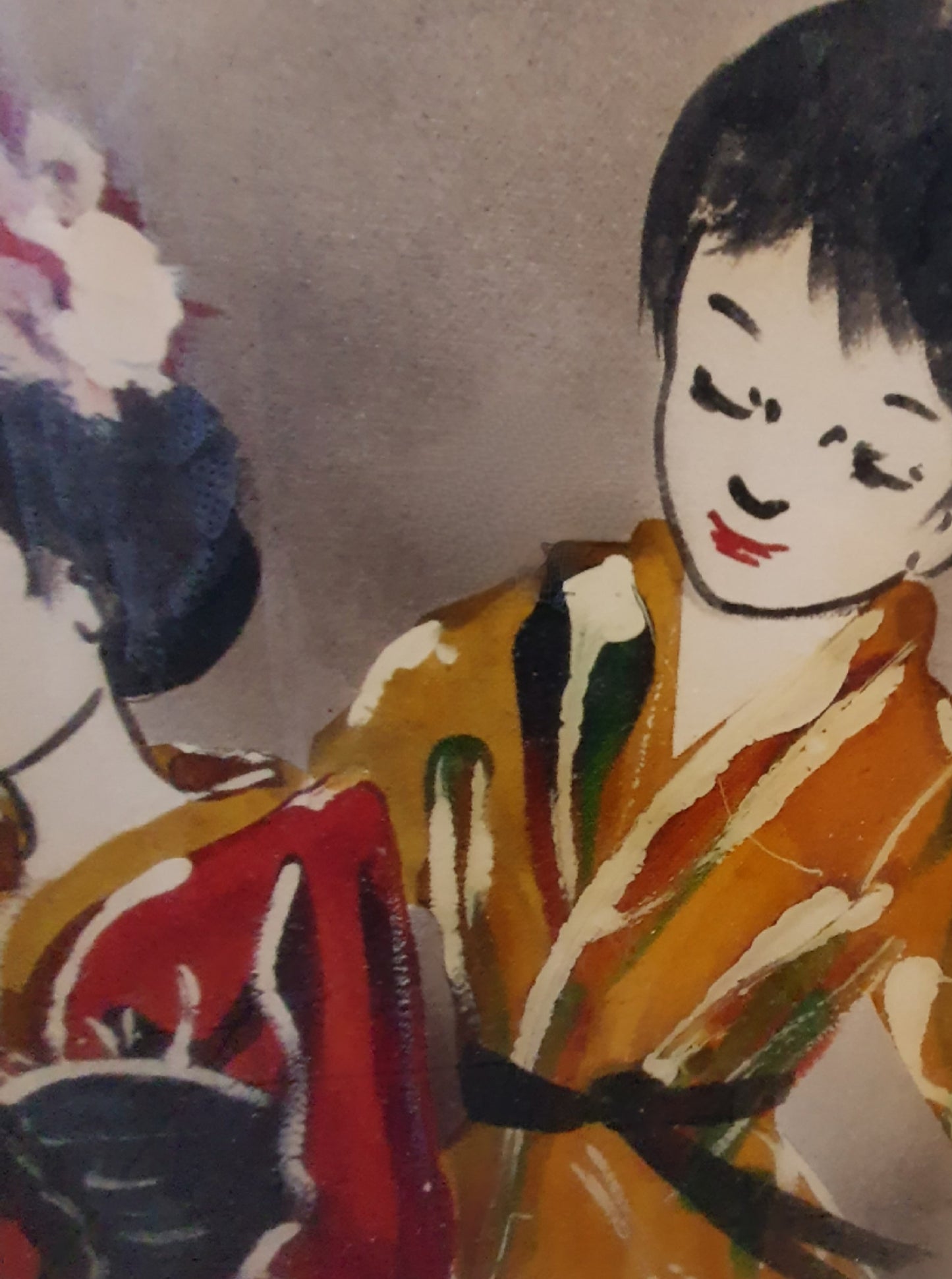 1950's Oil in Canvas of Japanese Couple