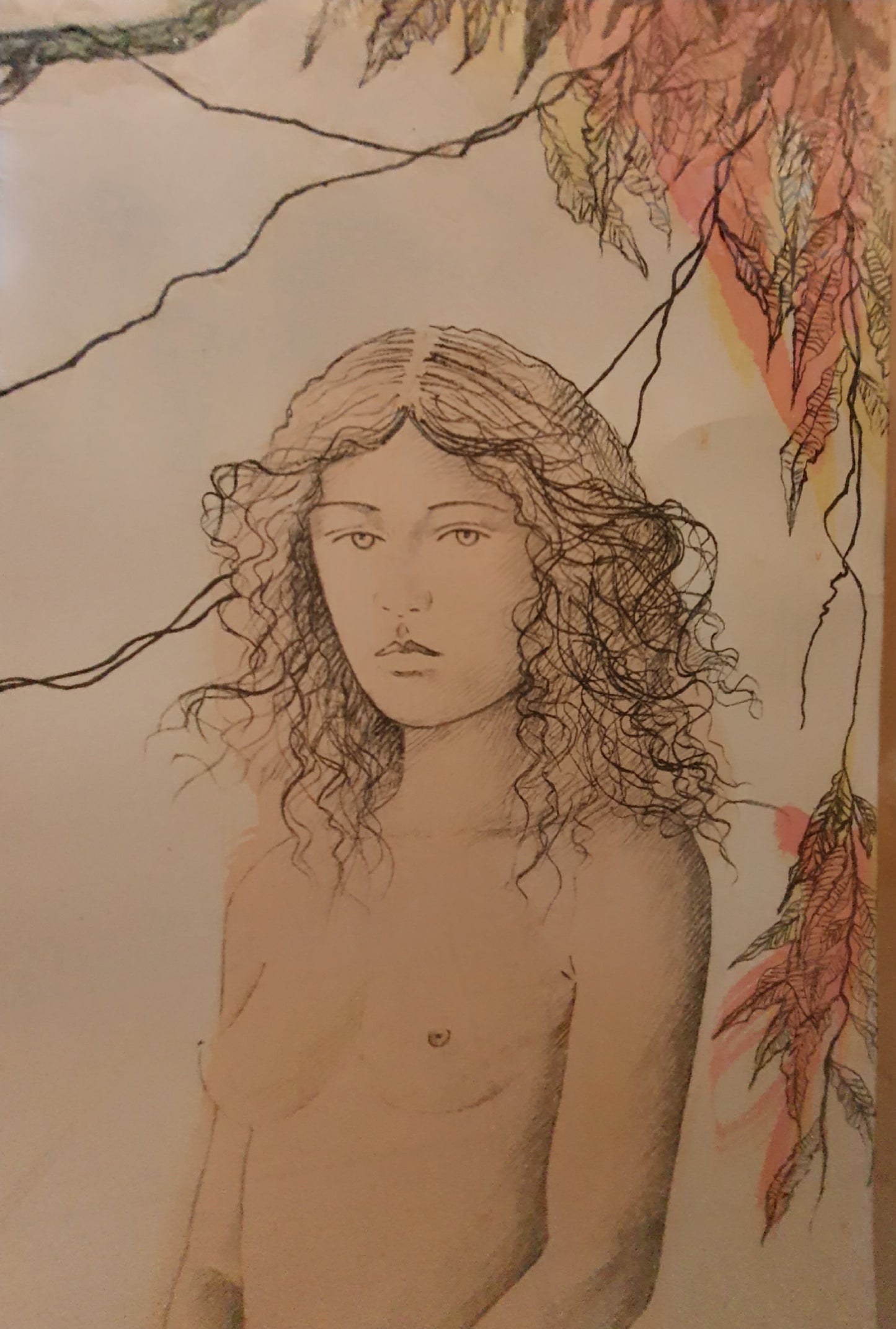 1970's Female Nude Watercolour signed