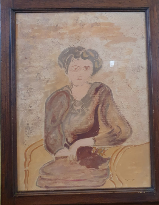 Uno studio preliminare dell'espressionismo tedesco di un ritratto femminile degli anni '20 circa.