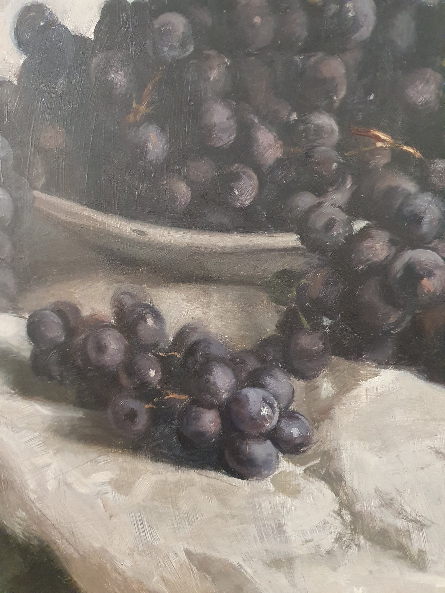 Oscar Eredi , Italian 1901-1953 Still Life Bowl of Grapes, Dated 1942