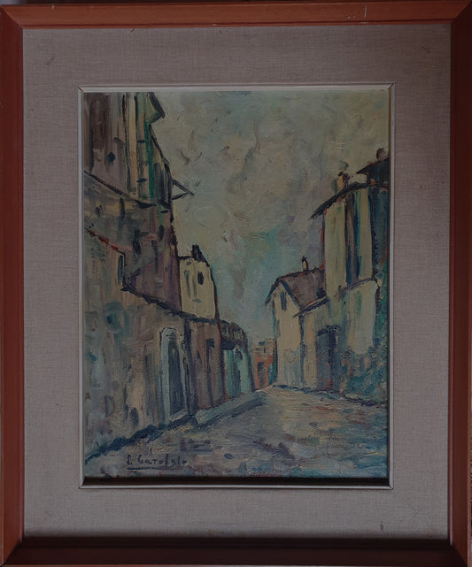 Una scena di strada in un villaggio italiano della prima metà del secolo
