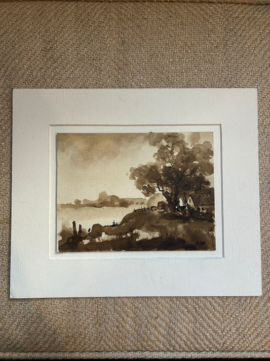 1970's Modernit Watercolour Landscape By Jarolsav Zetek