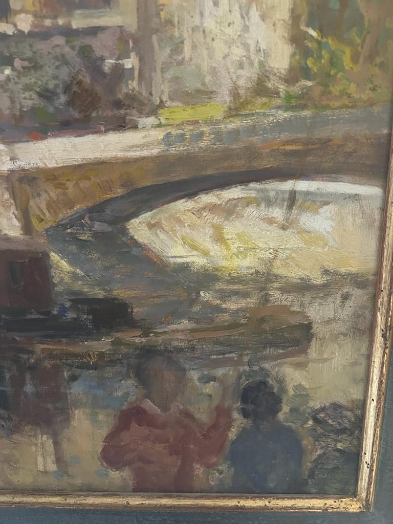 C1940S Oil on Canvas "Notre Dam" Impressionist