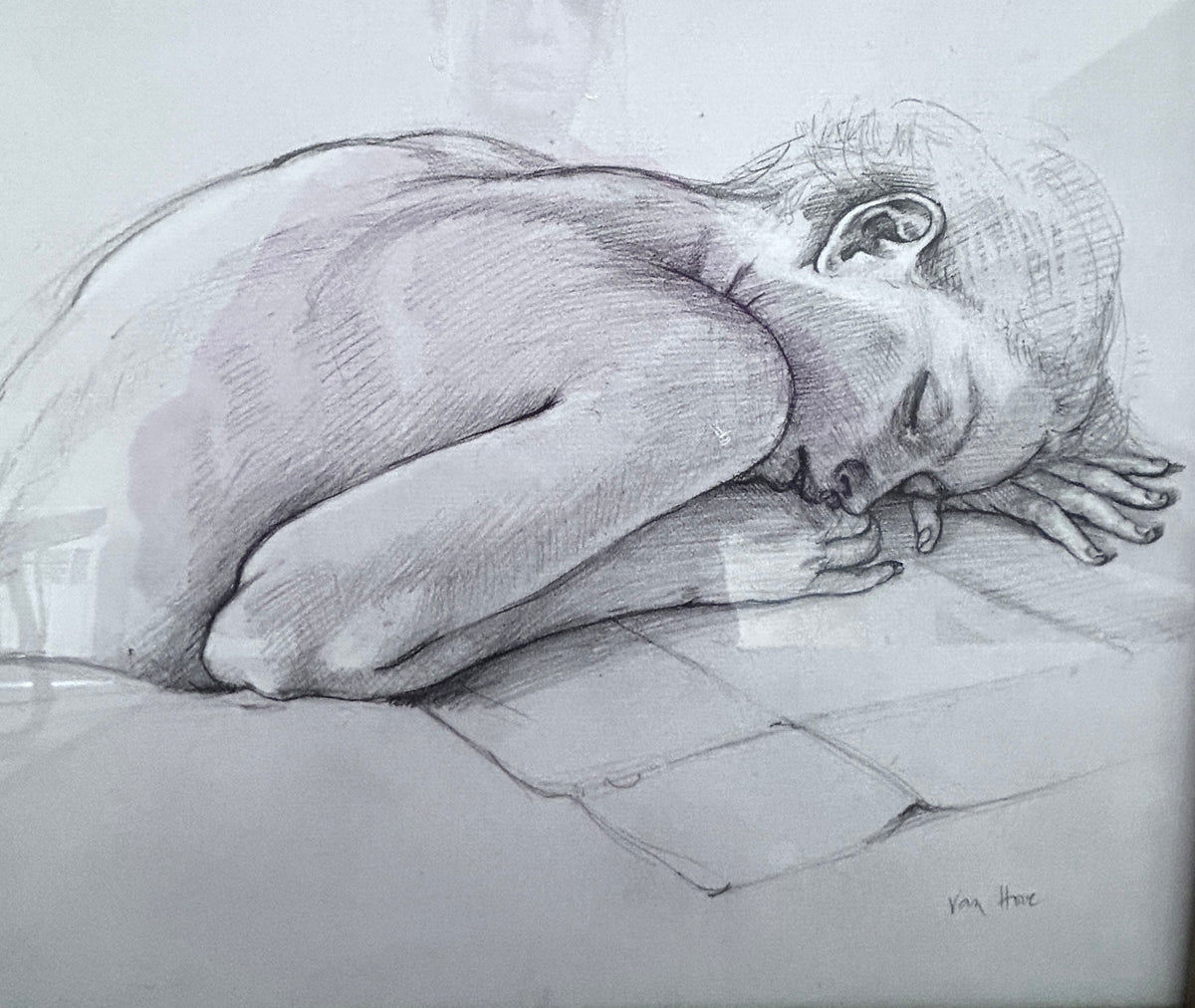 Pair of Francis Van Hove Pencil Studies Signed and Framed