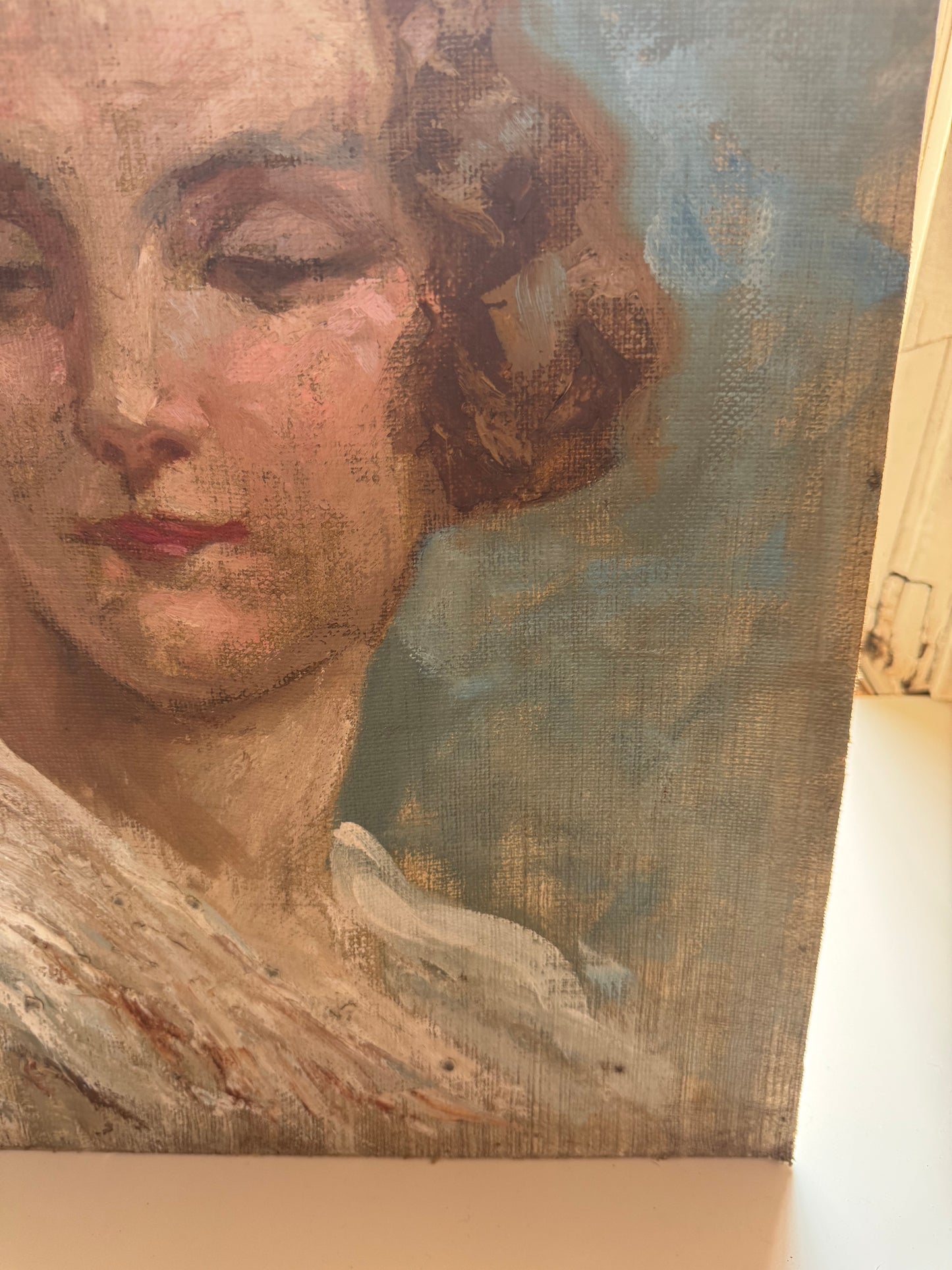 Circa 1930’s Oil  Portrait Sketch of a Beautiful Woman