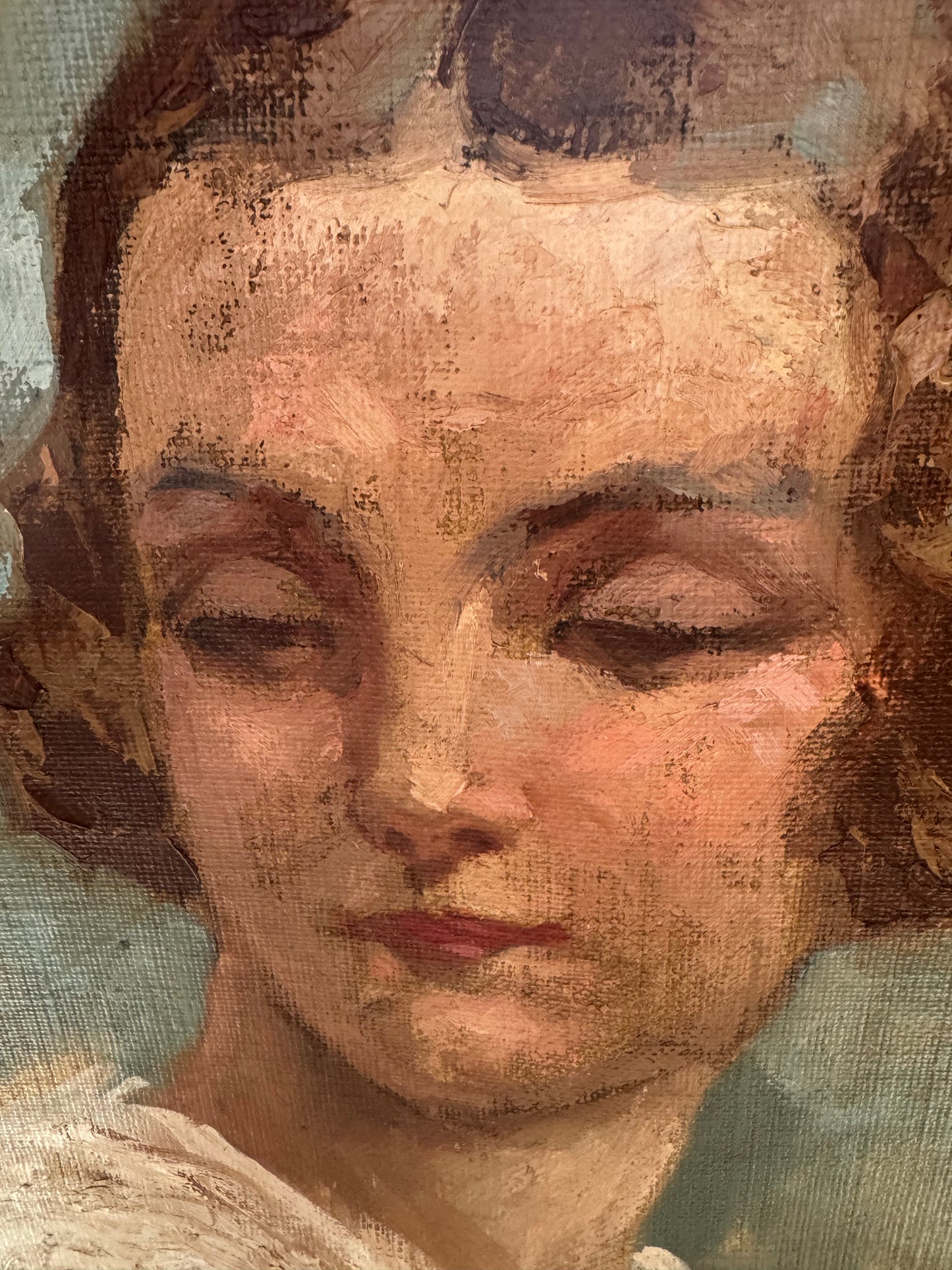 Circa 1930’s Oil  Portrait Sketch of a Beautiful Woman