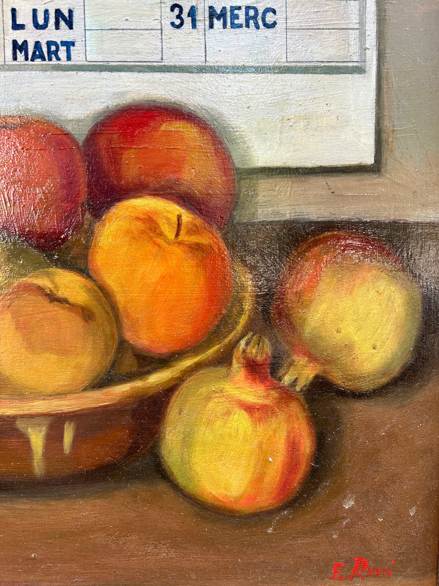 Mid Century Still Life Copper Kettle and Peaches in "Ottobre" October
