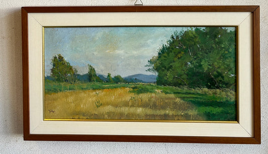 "Tombolo" di Carl Land Paesaggio toscano Olio su tela C1970
