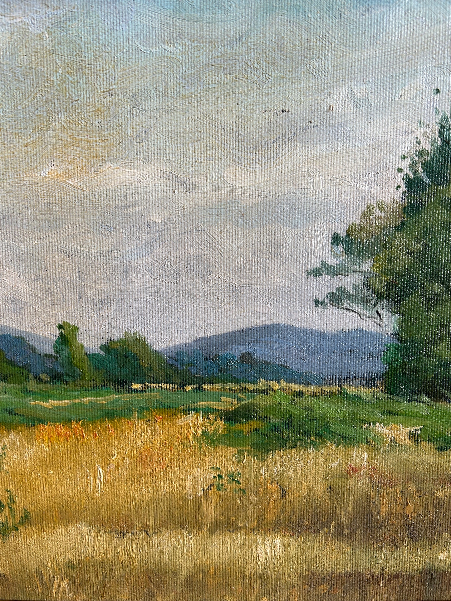 "Tombolo" by Carl Land Tuscan Landscape Oil on Canvas C1970