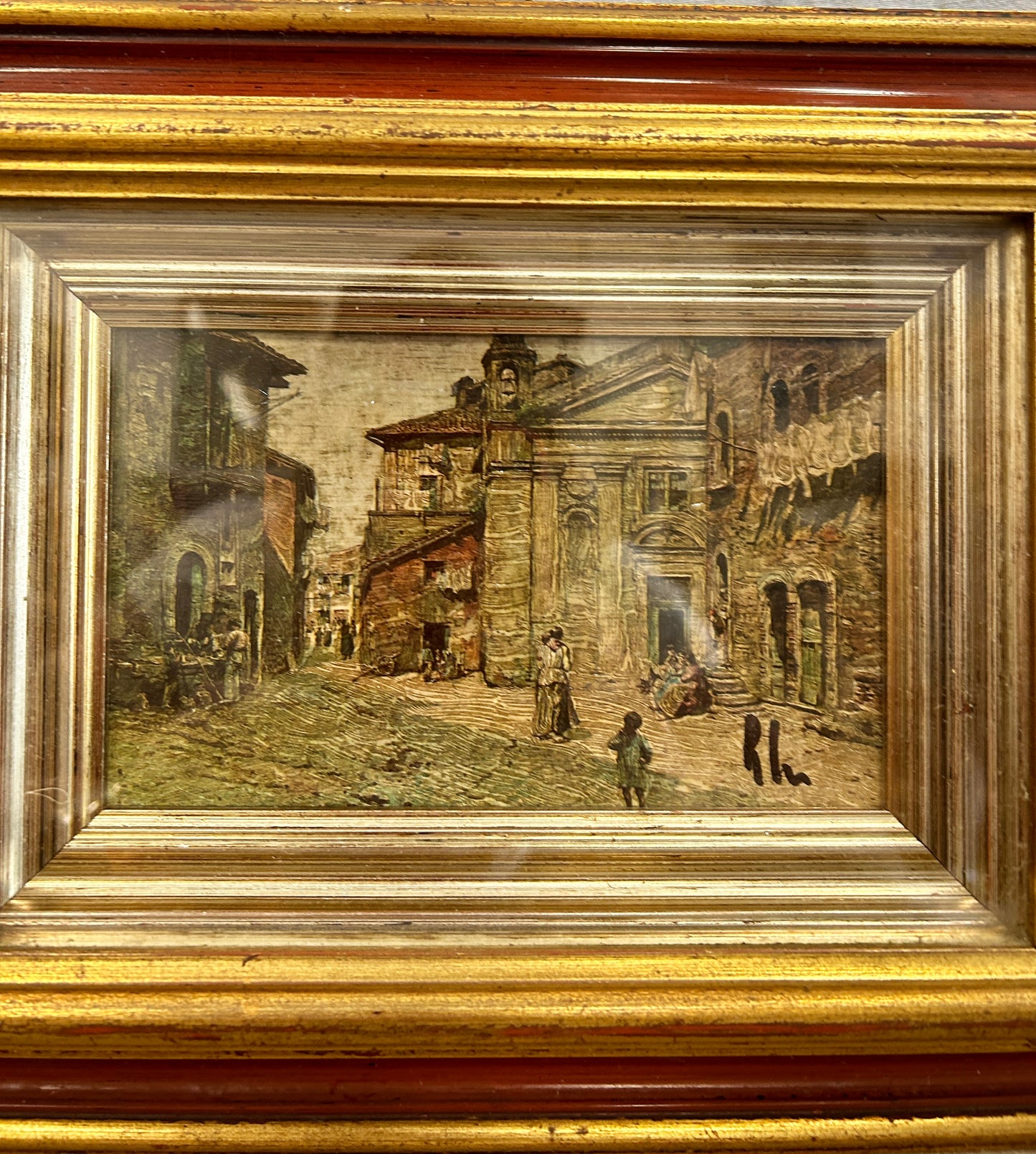 Set of three Early 20th Century Regional Oils on Canvas of Italian Rural Life