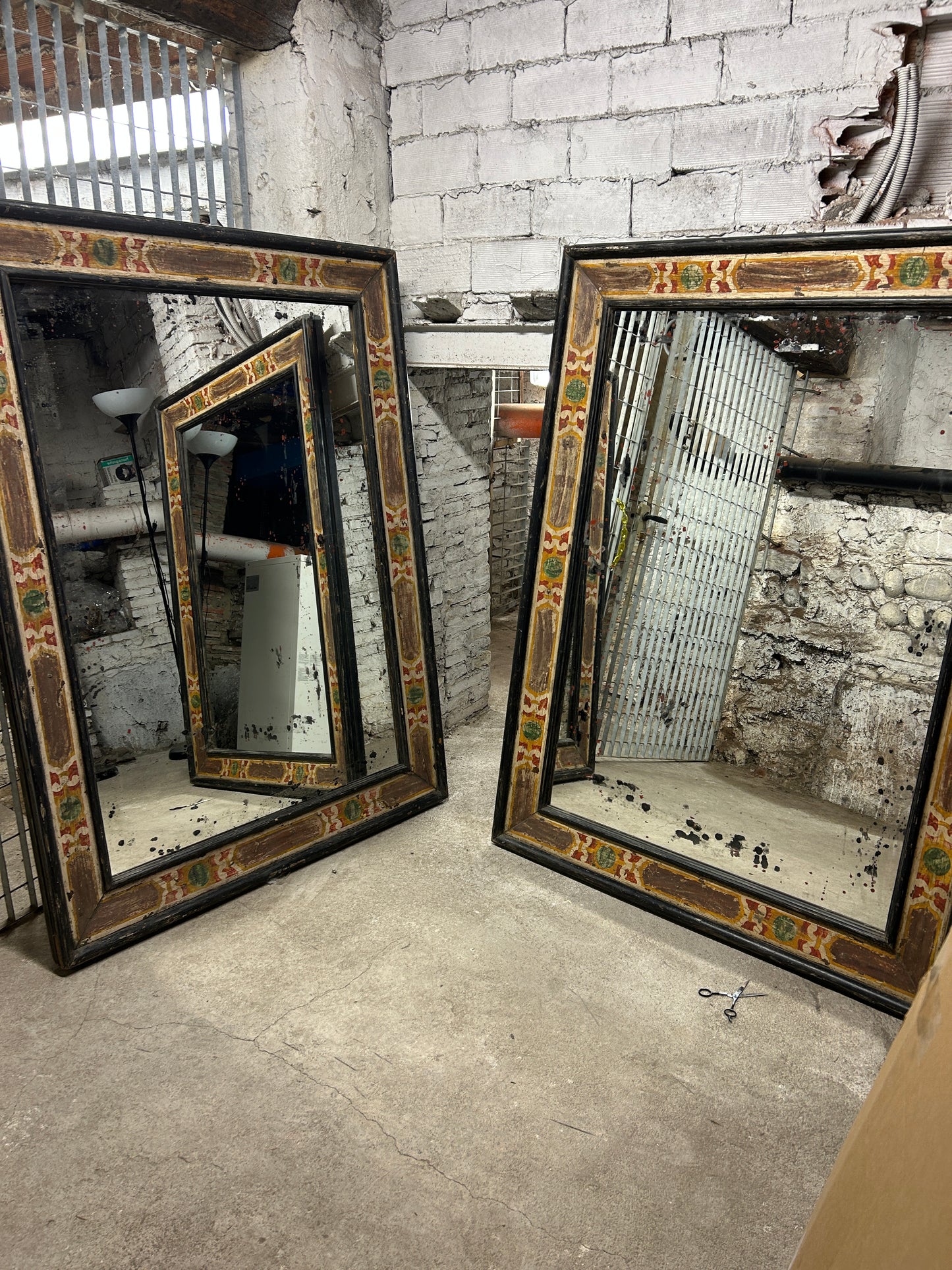 Italian Empire Period (early 19th Century) Carved Wood Casetta Frame Mirrors