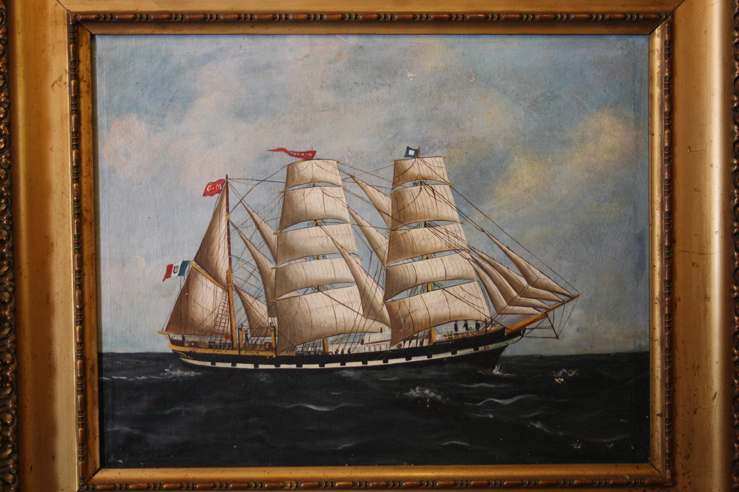 The Amerigo Vespucci Oil on Canvas housed in a 19th century Frame