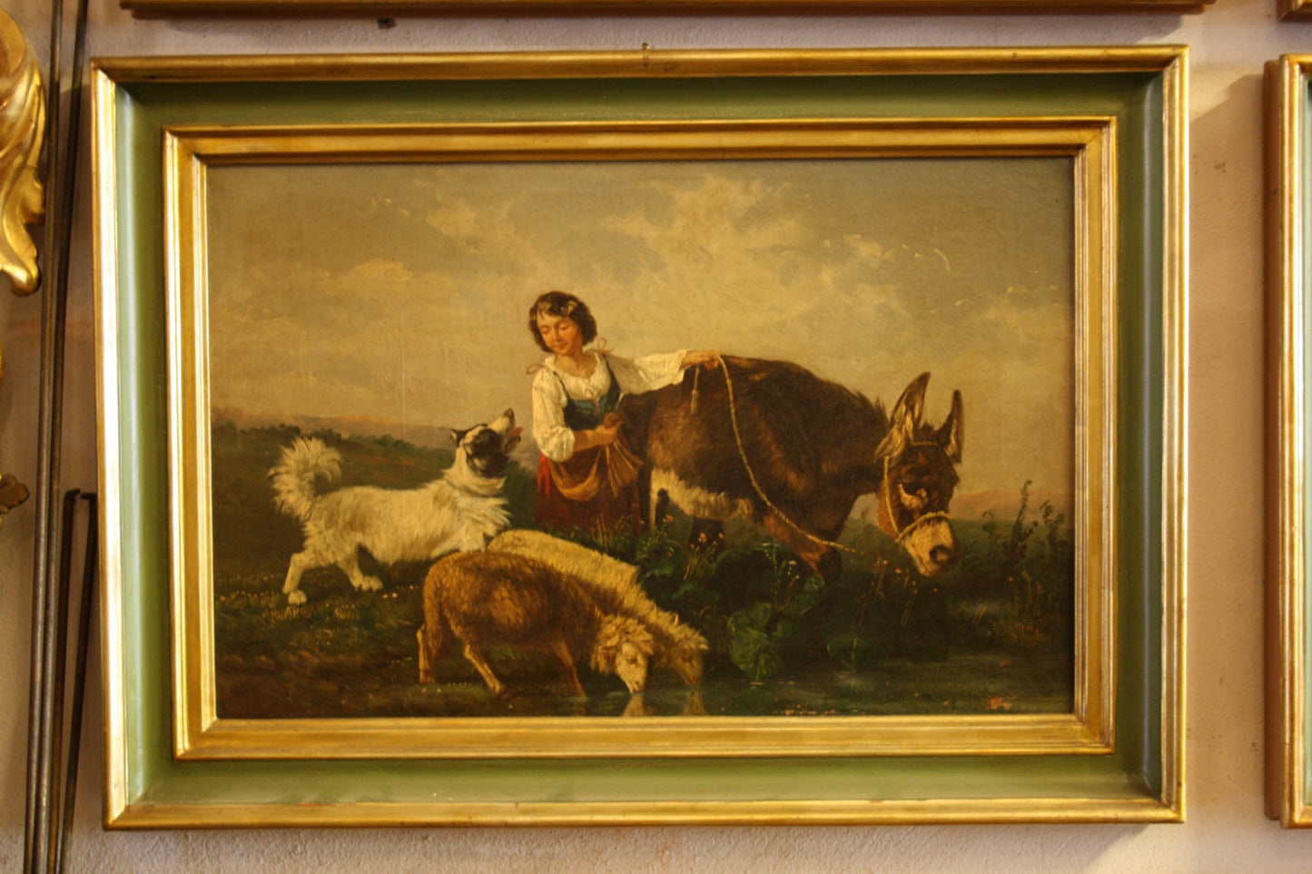 Set of 4 Early 19th Century Italian Oil On Canvas Naples Farm Scenes