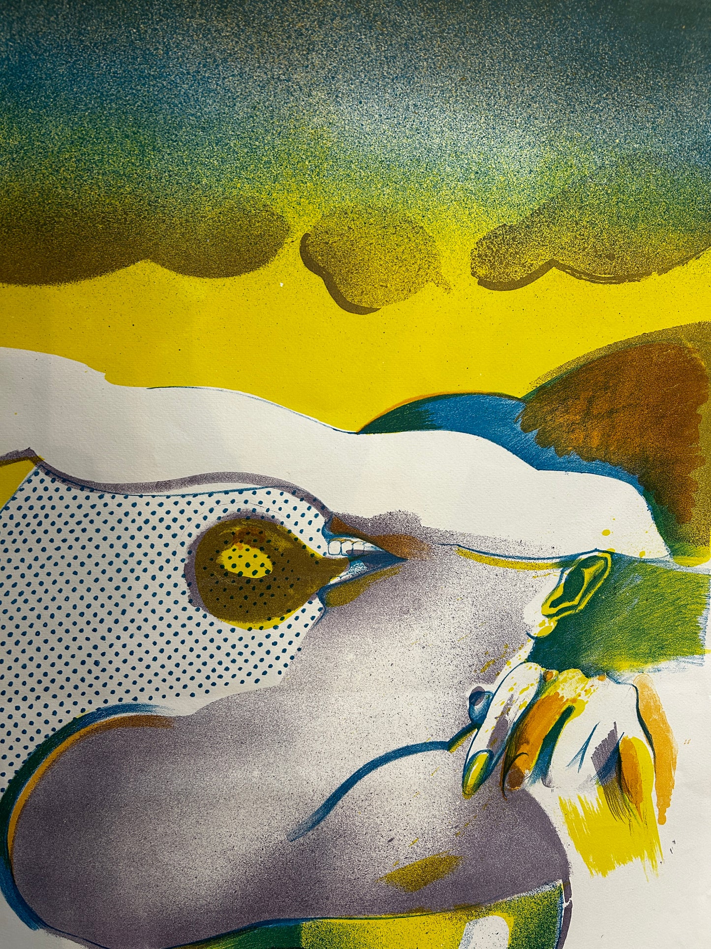 SURREALIST SIGNED  LITHOGRAPH/SCREEN PRINT  MICHEAL ROSCHLAU B.1942 GERMAN