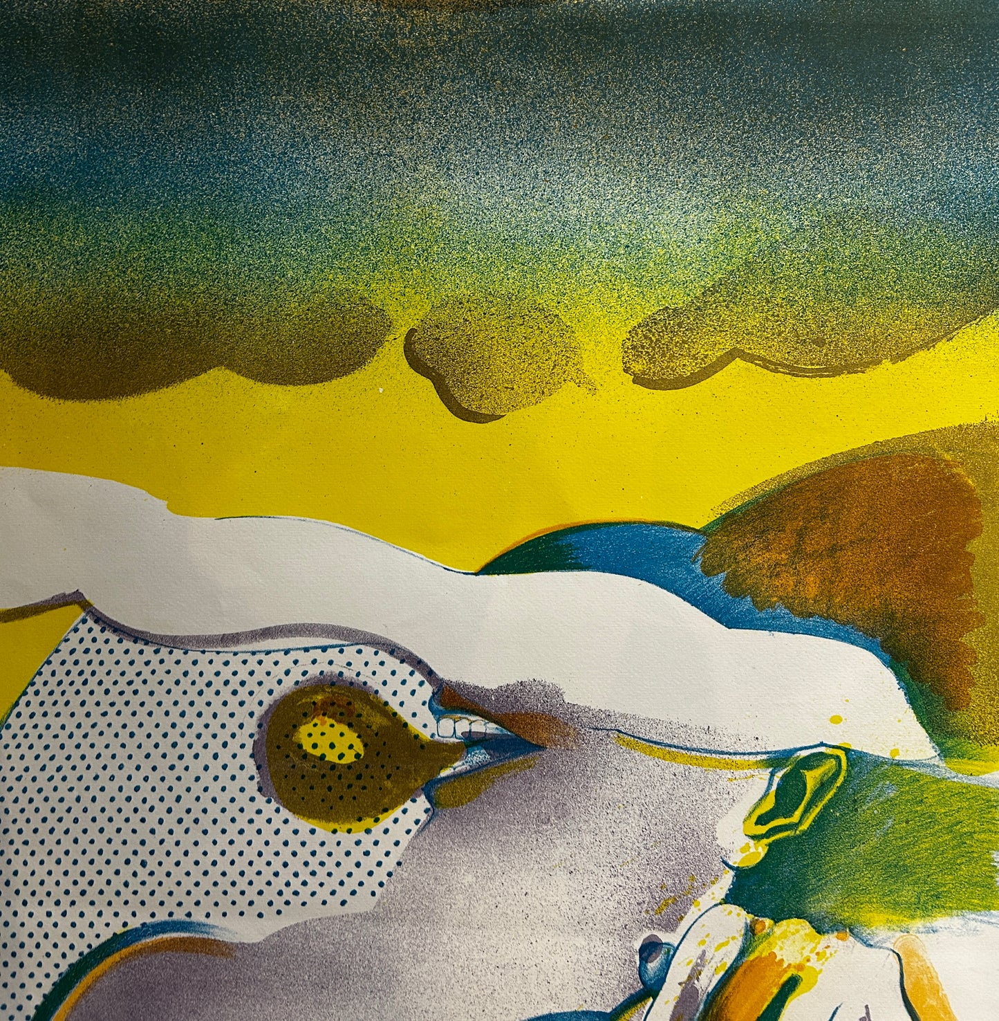 SURREALIST SIGNED  LITHOGRAPH/SCREEN PRINT  MICHEAL ROSCHLAU B.1942 GERMAN