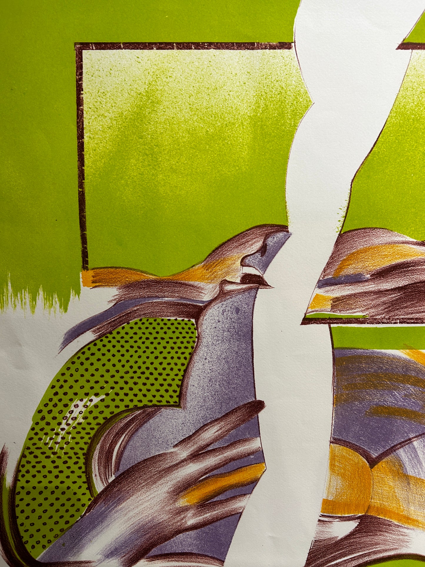 SURREALIST SIGNED  LITHOGRAPH/SCREEN PRINT  MICHEAL ROSCHLAU B.1942 GERMAN