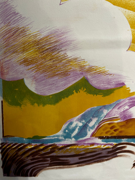 SURREALIST SIGNED  LITHOGRAPH/SCREEN PRINT  MICHEAL ROSCHLAU B.1942 GERMAN