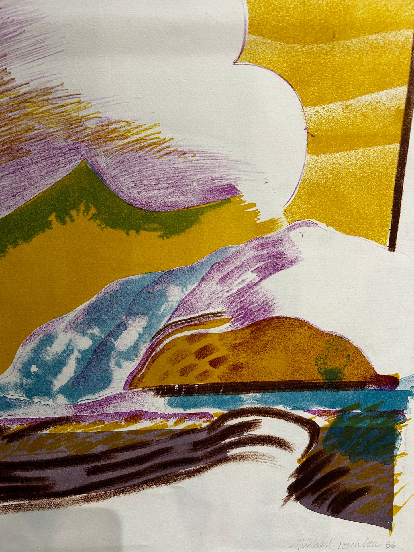 SURREALIST SIGNED  LITHOGRAPH/SCREEN PRINT  MICHEAL ROSCHLAU B.1942 GERMAN