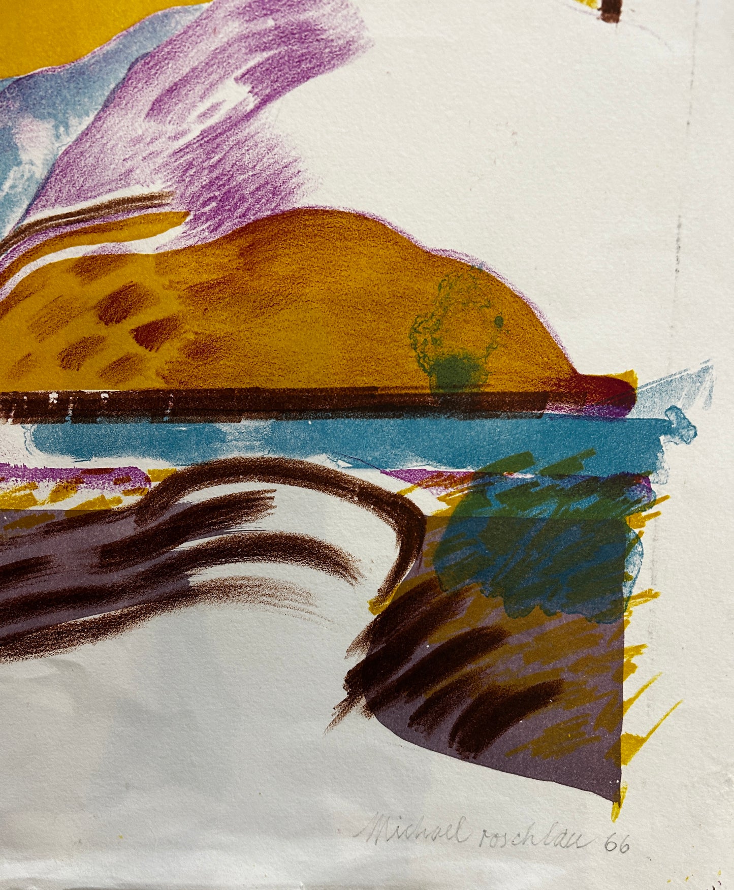 SURREALIST SIGNED  LITHOGRAPH/SCREEN PRINT  MICHEAL ROSCHLAU B.1942 GERMAN