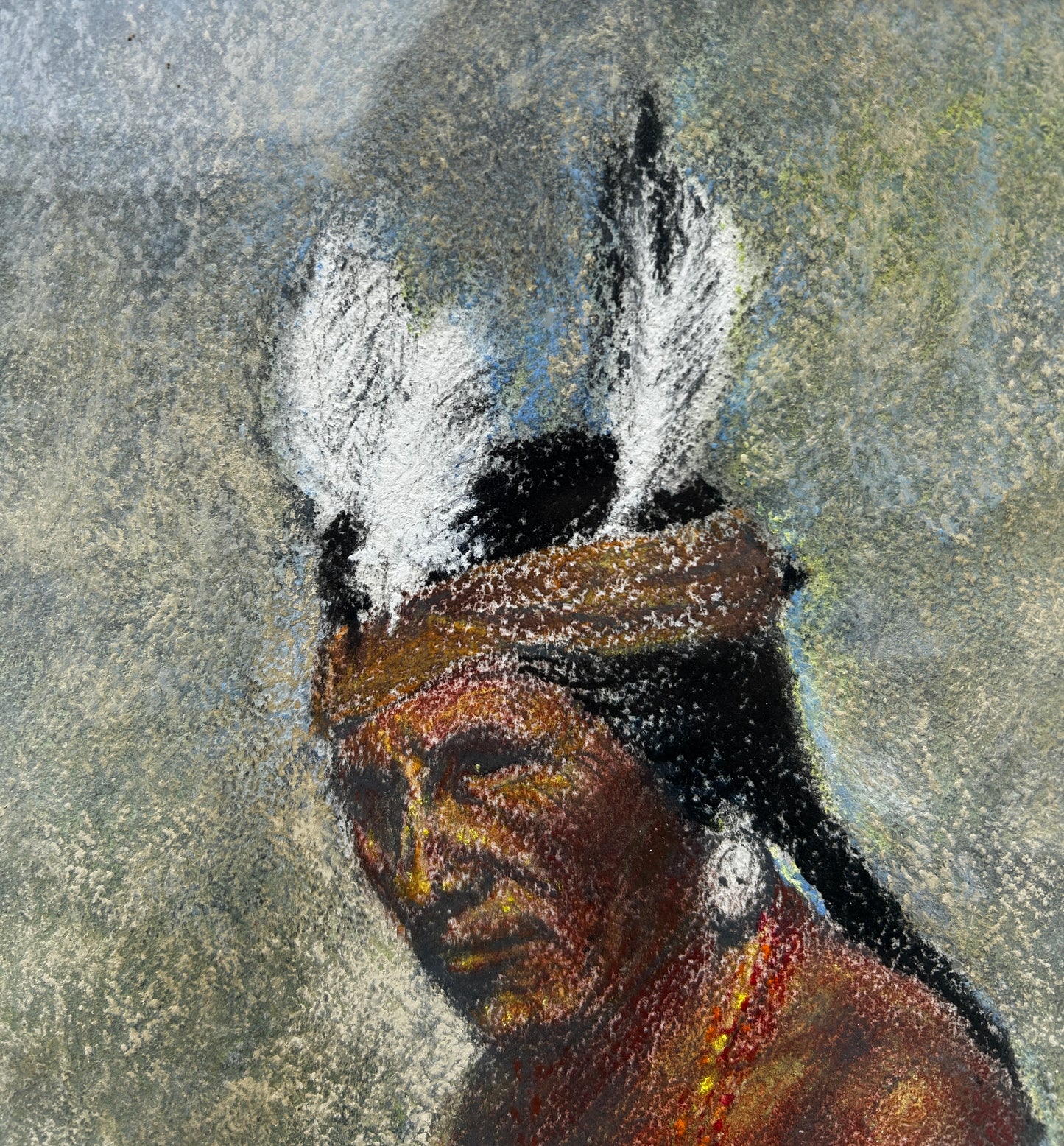 1950's "Single Warrior" American Indian Portrait