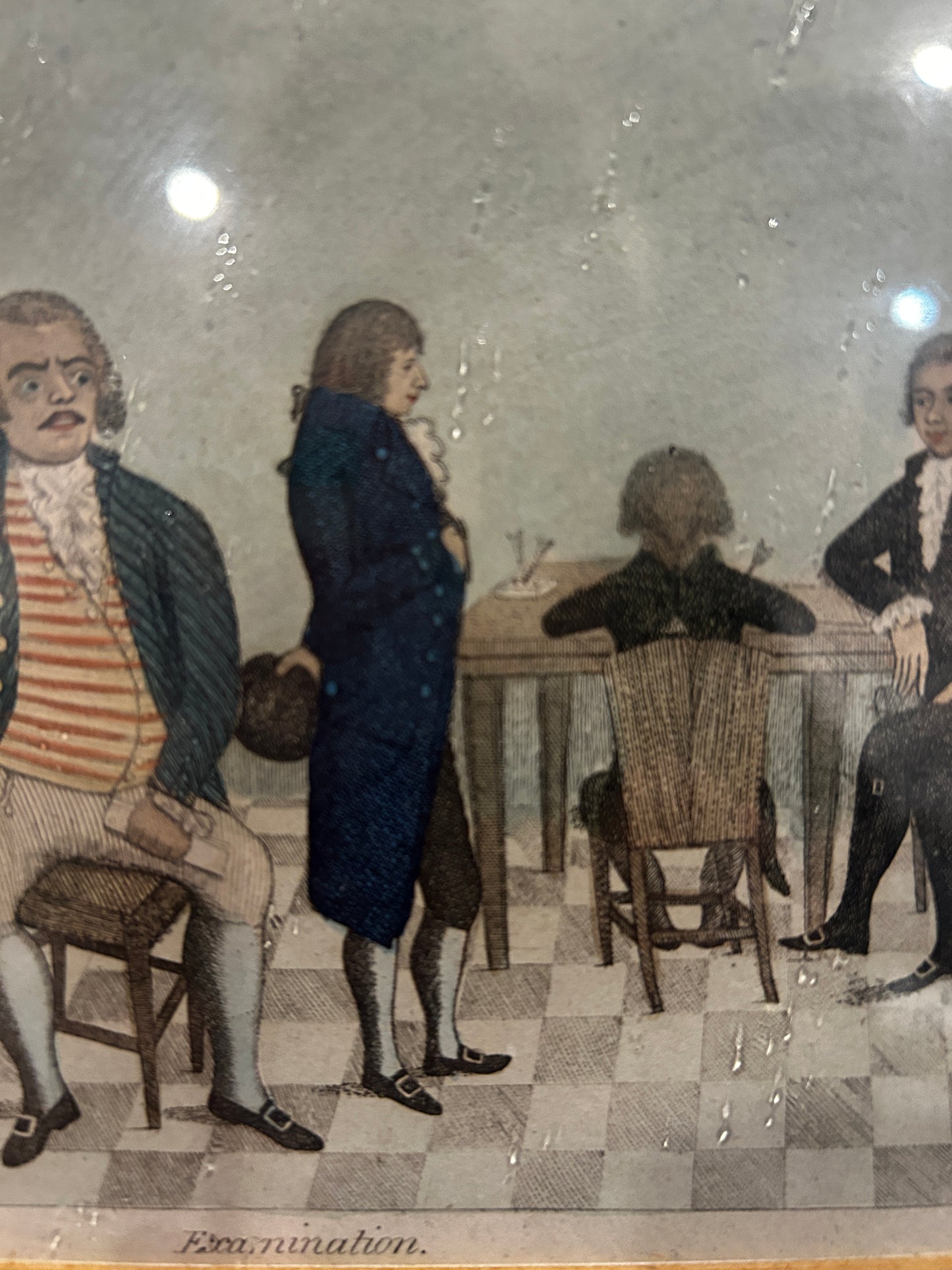 John Kay (1742-1826) "Examination" Georgian Print in a Maple frame