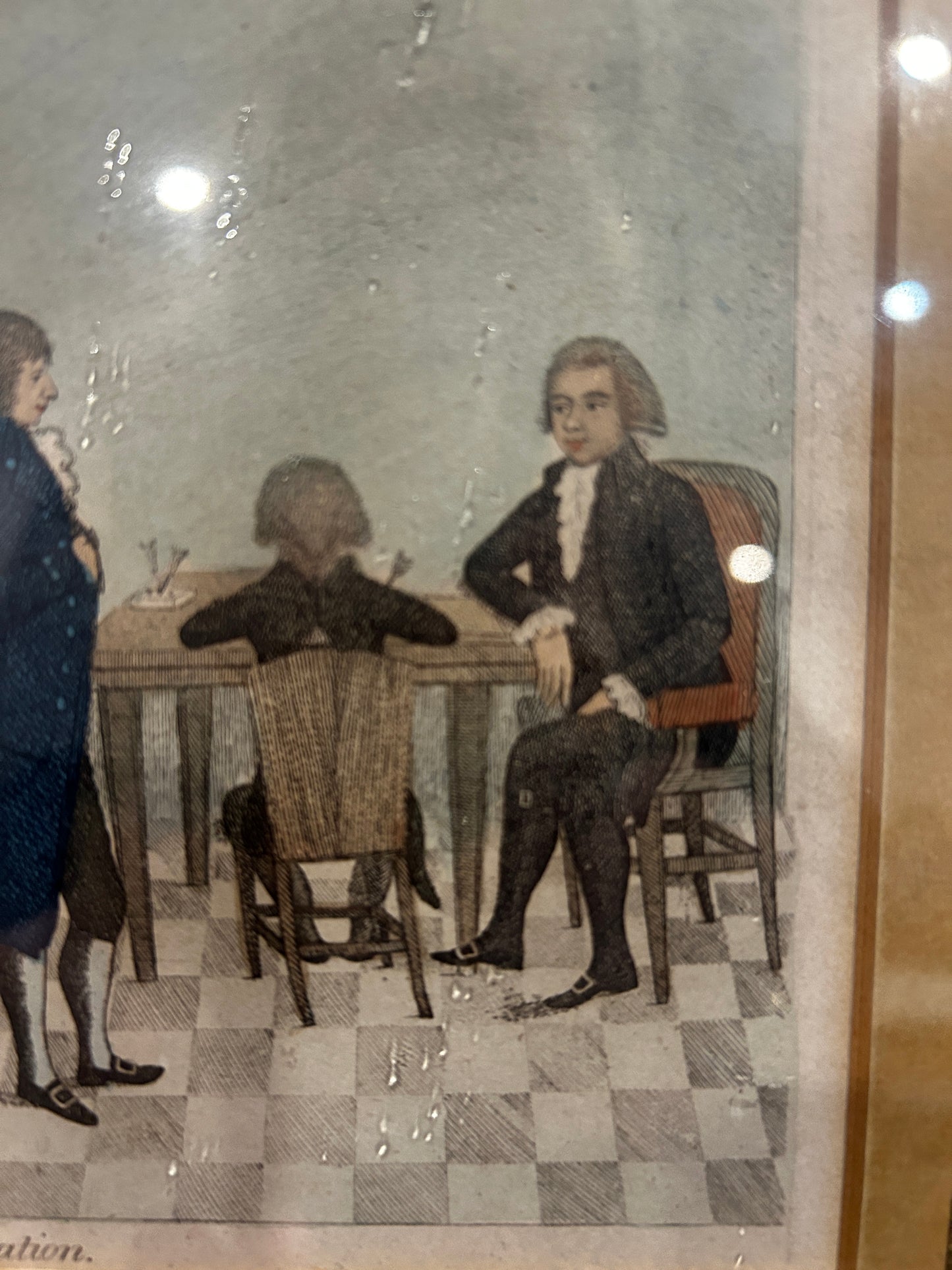 John Kay (1742-1826) "Examination" Georgian Print in a Maple frame