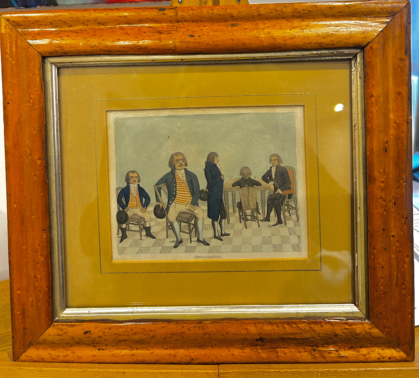 John Kay (1742-1826) "Examination" Georgian Print in a Maple frame