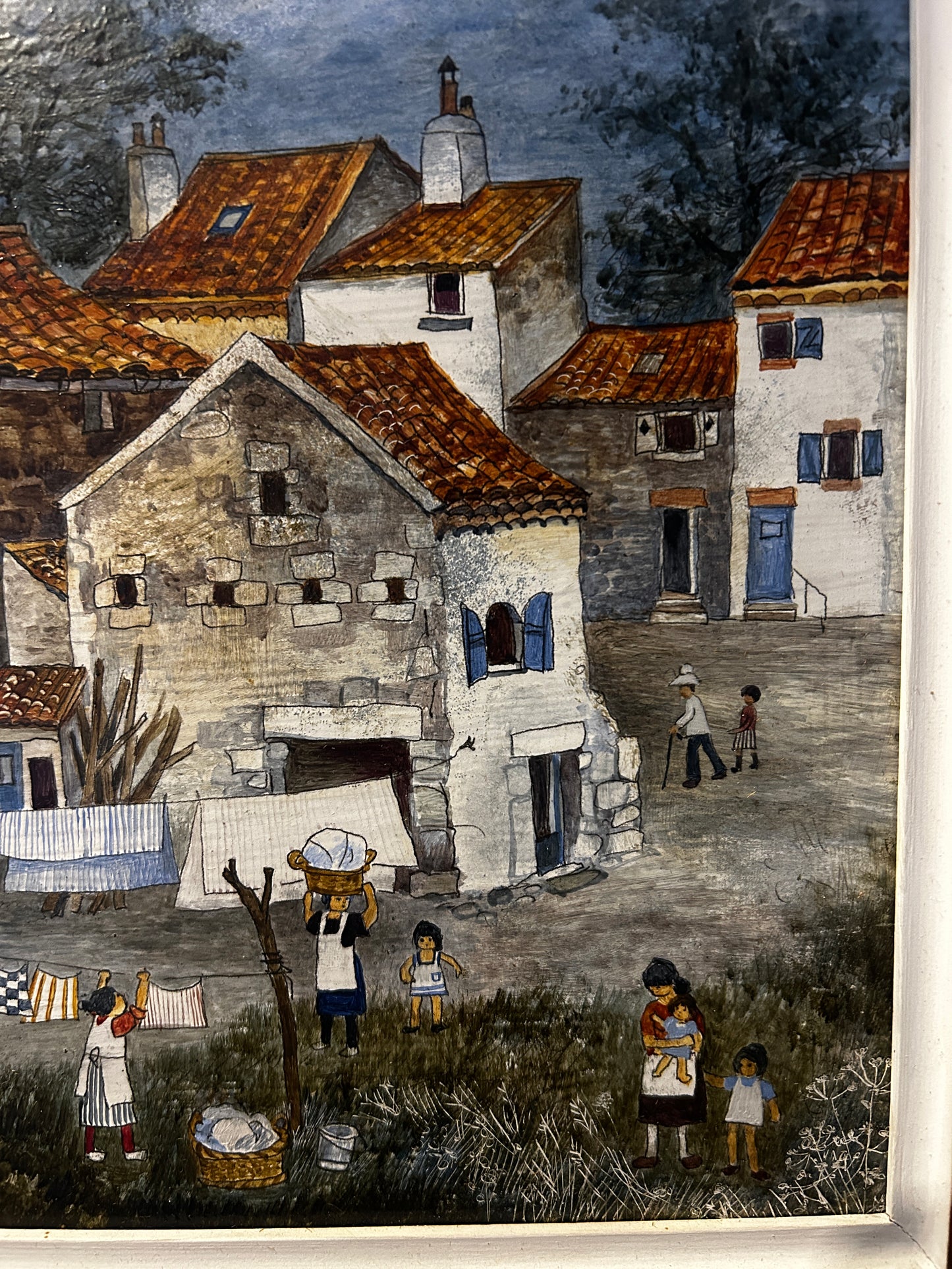 BRENDA KING  FRENCH LANGOGNE SCENE SIGNED IN ORIGINAL FRAME