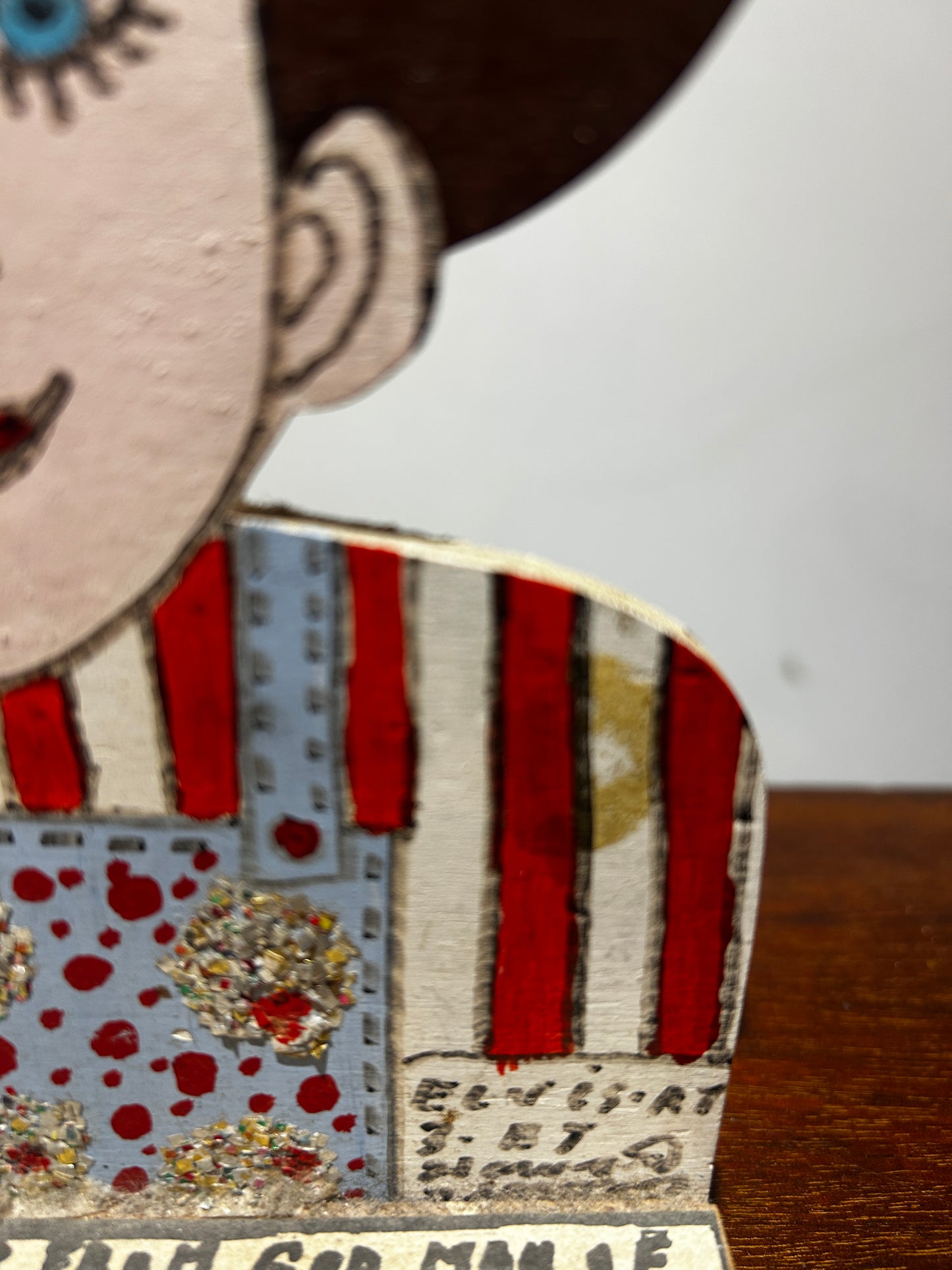 HOWARD FINSTER ELVIS AT AGE 3 ORIGINAL SCULPTURE WOODEN FOLK ART AMERICAN SIGNED