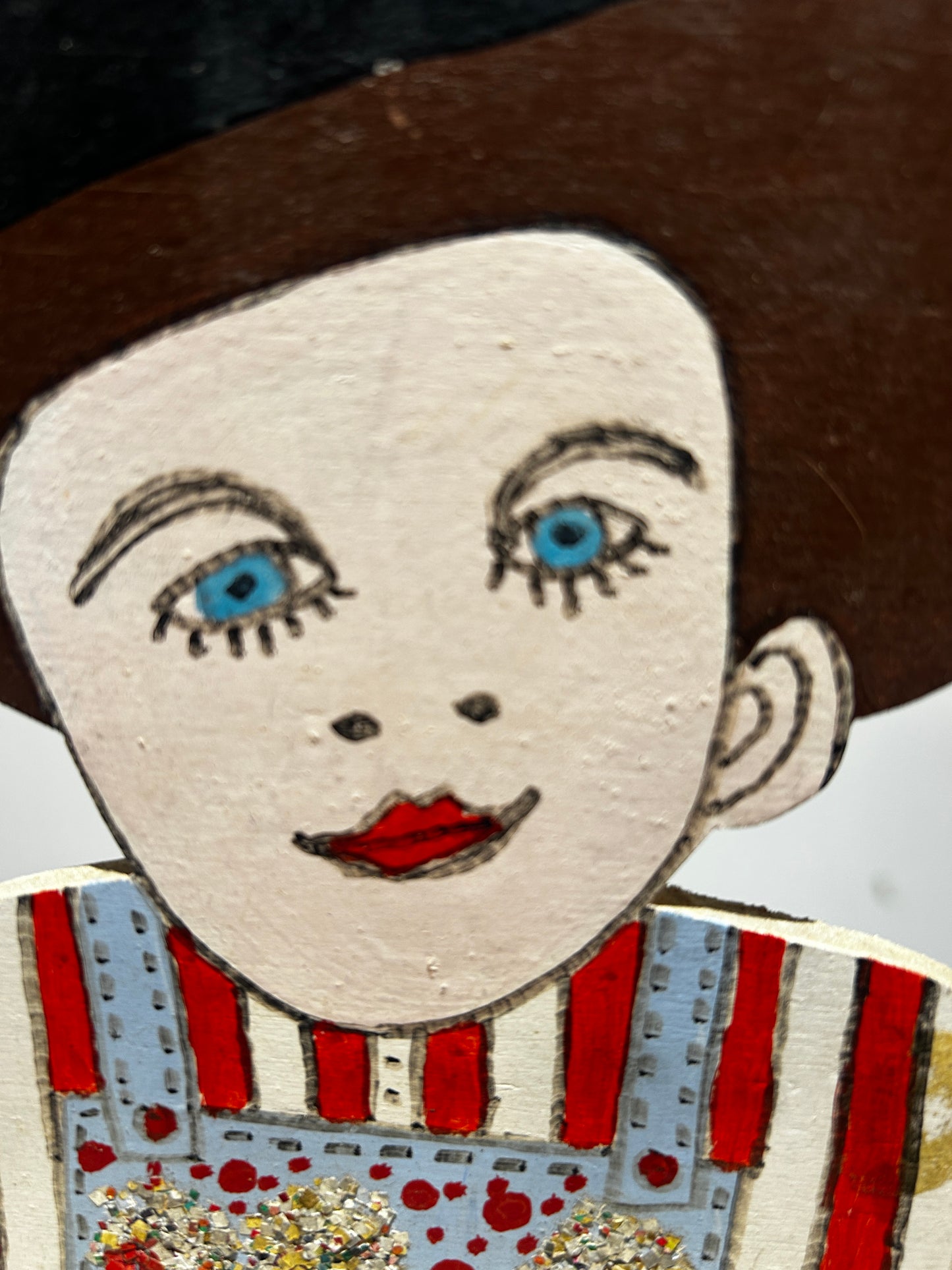 HOWARD FINSTER ELVIS AT AGE 3 ORIGINAL SCULPTURE WOODEN FOLK ART AMERICAN SIGNED