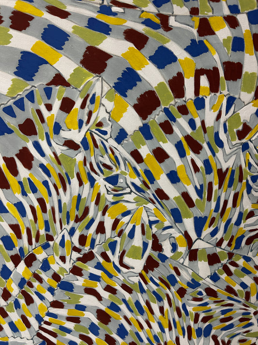 large Abstract Oil on Canvas by Muhadin Kishev 1939-2025