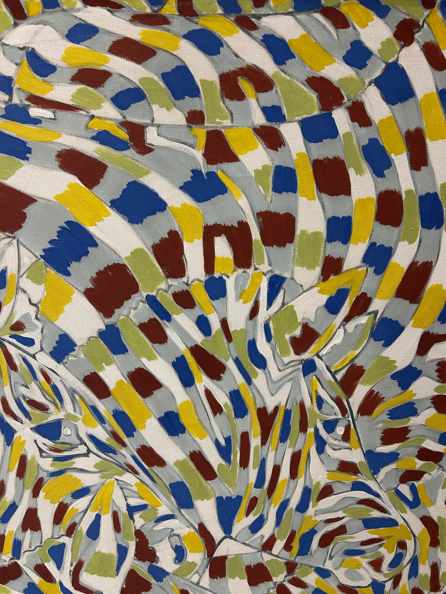 large Abstract Oil on Canvas by Muhadin Kishev 1939-2025