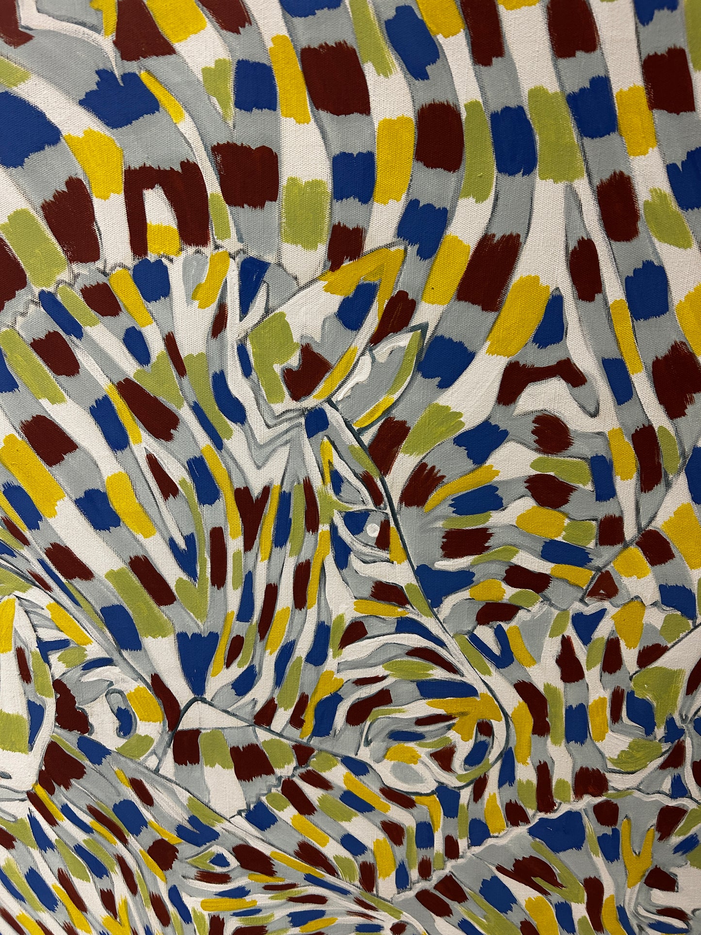 large Abstract Oil on Canvas by Muhadin Kishev 1939-2025