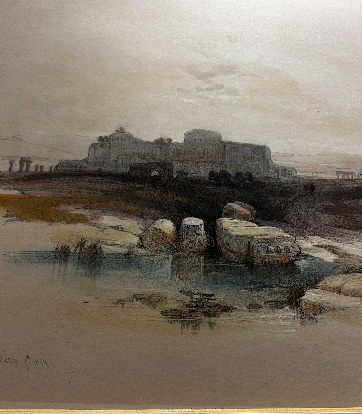 A 19th-century tinted lithograph titled "Beit Jibrin, or Eleutheropolis by Scottish artist David Roberts